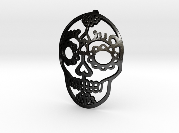 Day of the Dead Skull Pendant 3d printed