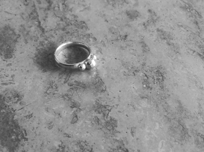 GeoJewel Ring UK Size O US Size 7 3d printed Polished Silver GeoJewel Ring
