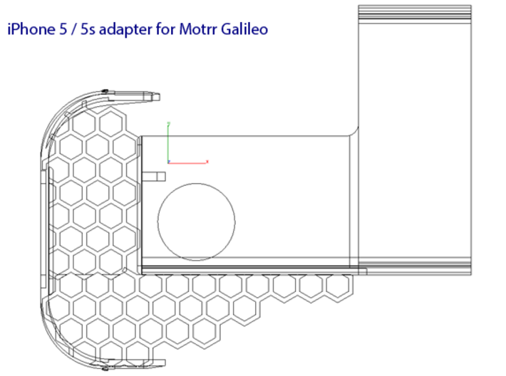 Motrr Galileo iPhone 5 & 5s  panorama nodal point  3d printed x-ray view of the final Motrr Galileo component layout