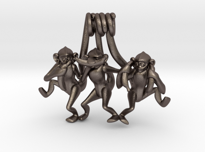Three wise monkeys 3d printed