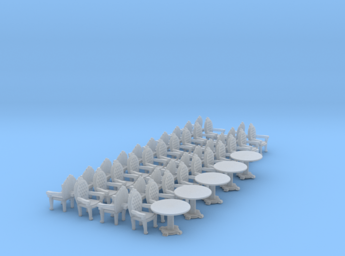 HO scale Parlor Chair x40 and Tables x5 3d printed