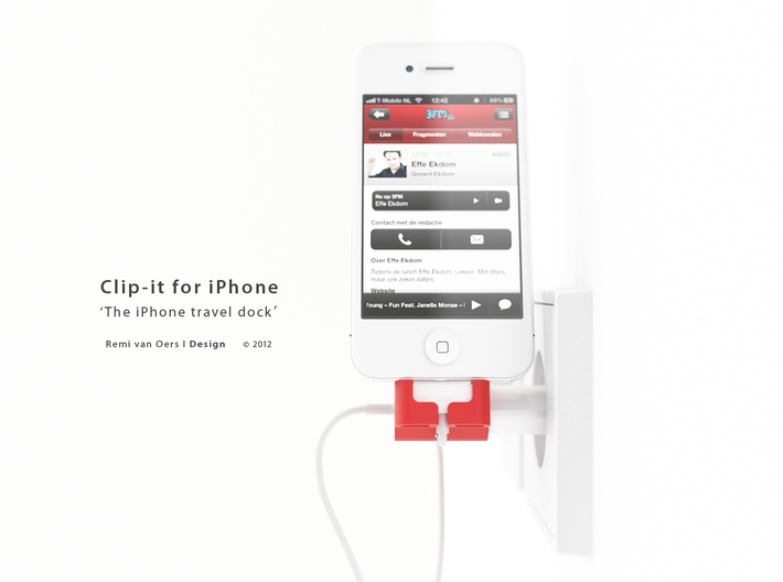 Clip-it - The iPhone travel dock 3d printed 