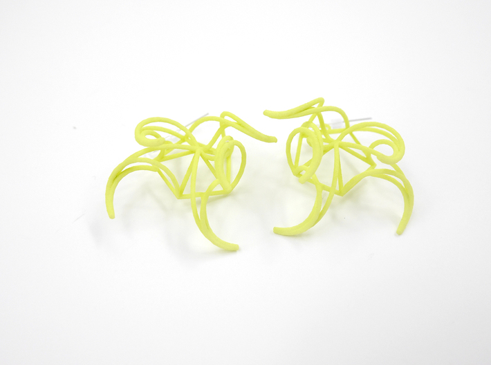 Aster Earrings 3d printed Key Lime Nylon (Custom Dyed Color)