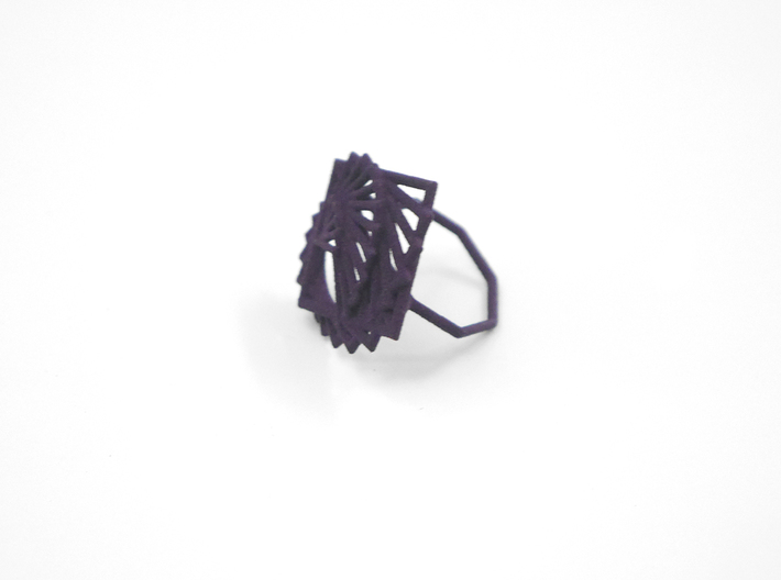 Arithmetic Ring (Size 7) 3d printed Midnight Nylon (Custom Dyed Color)