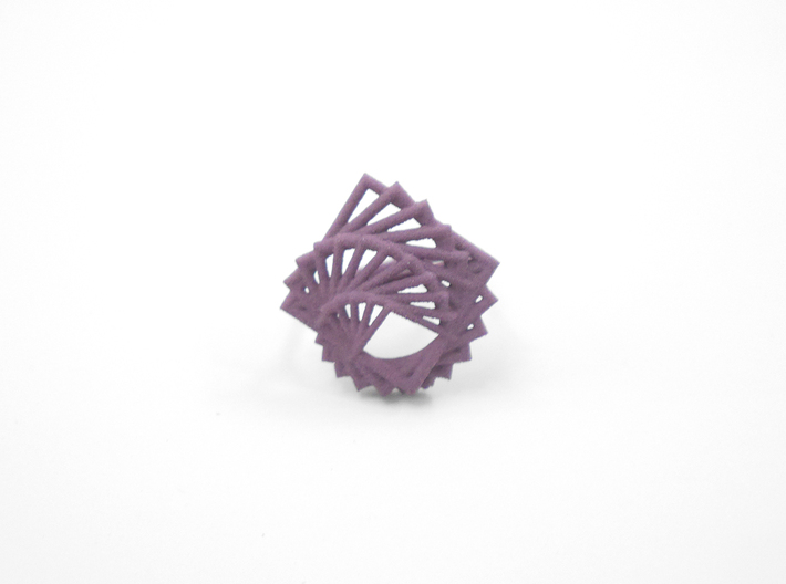 Arithmetic Ring (Size 6) 3d printed Wisteria Nylon (Custom Dyed Color)