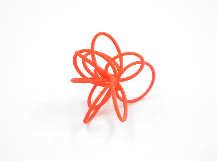 Flora Ring B (Size 9) 3d printed Coral Nylon (Custom Dyed Color)