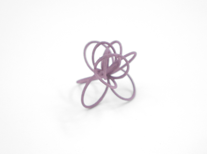 Flora Ring B (Size 9) 3d printed Wisteria Nylon (Custom Dyed Color)