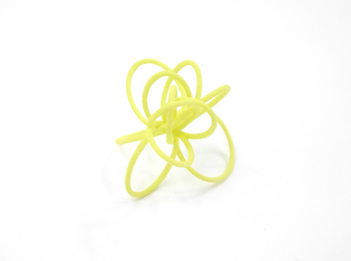 Flora Ring B (Size 6) 3d printed Key Lime Nylon (Custom Dyed Color)