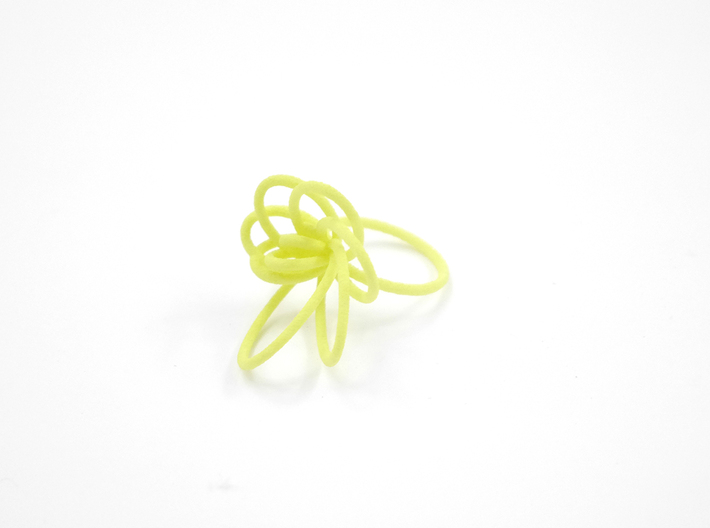 Flora Ring A (Size 6) 3d printed Key Lime Nylon (Custom Dyed Color)