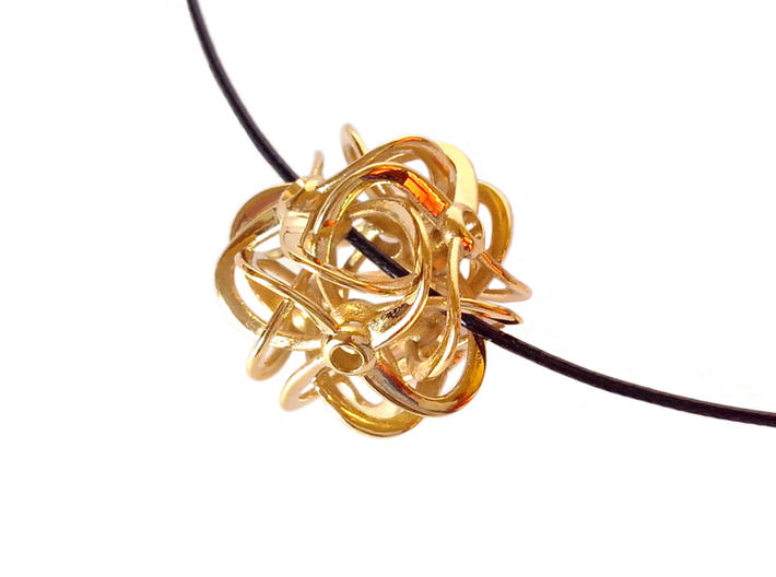 CYCLES pendant (cm 2) 3d printed Polished Brass