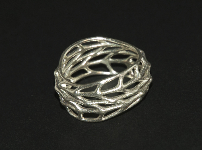 Panel Twist Hollow Ring (Sz 9) 3d printed 