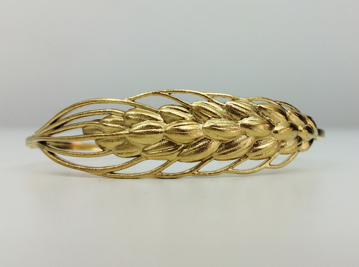 Wheat Bracelet all sizes 3d printed raw brass
