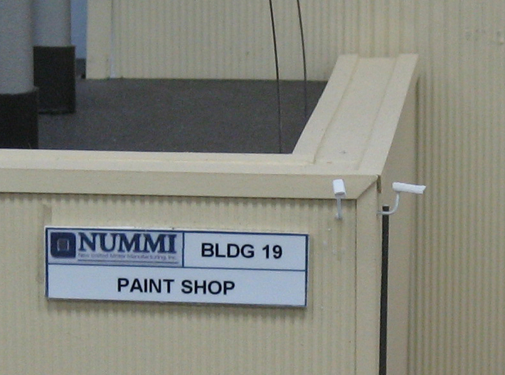 HO Exterior Light Fixtures & Cameras 3d printed Video surveillance at NUMMI
