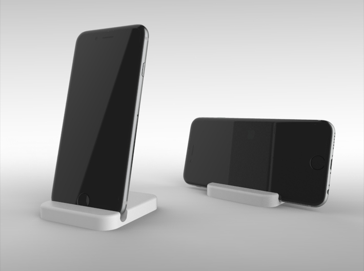iPhone 6 Travelers Stand 3d printed This rendering illustrates how the product can be used in portrait and landscape configurations