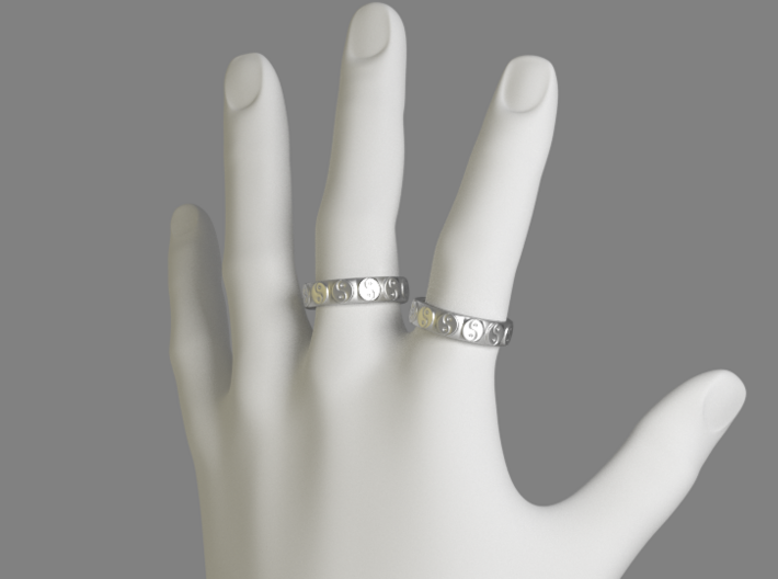 Yin Yang Ring - EU Size 62 3d printed