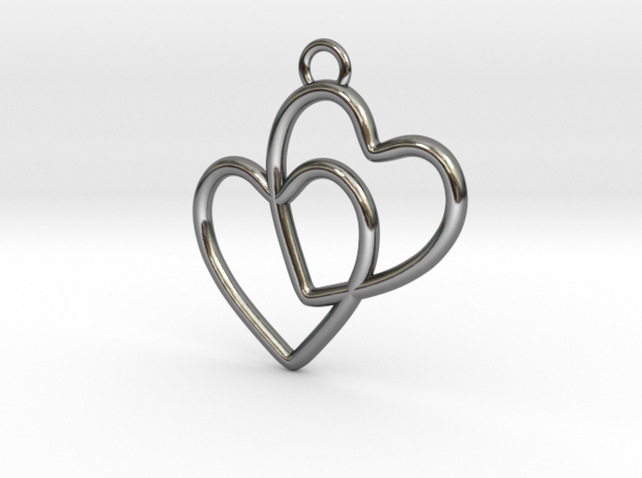 Two Hearts Connected 3d printed