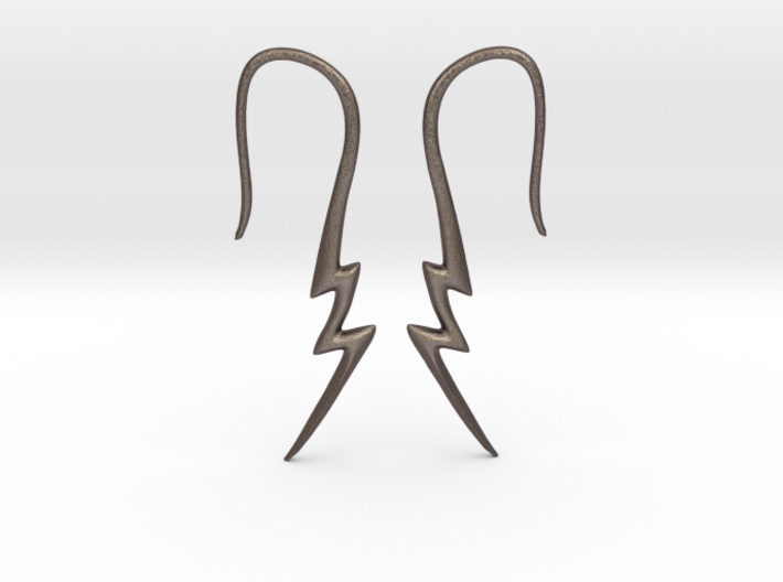 Lightning Bolt Earrings - 14g 3d printed