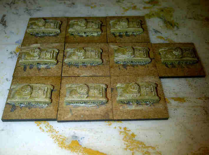1/300 Carro Armato Celere Sahariano x 5 3d printed Models painted by Pz8, bases not finished