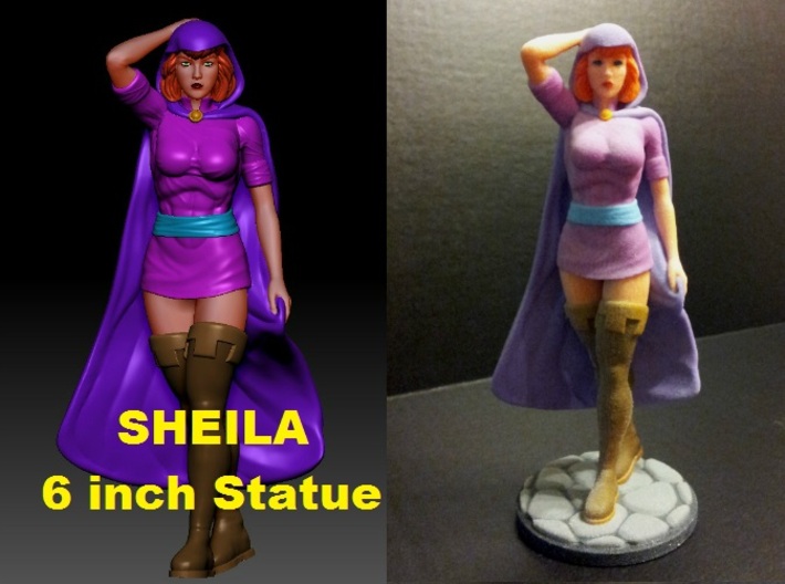 Sheila of D&amp;D 6inch Statue 3d printed Sheila the Thief 6 inch Statue printed in Full Color Sandstone