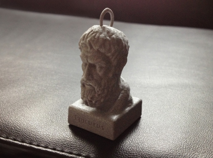 Epicurus Keychains 2 inches tall 3d printed 