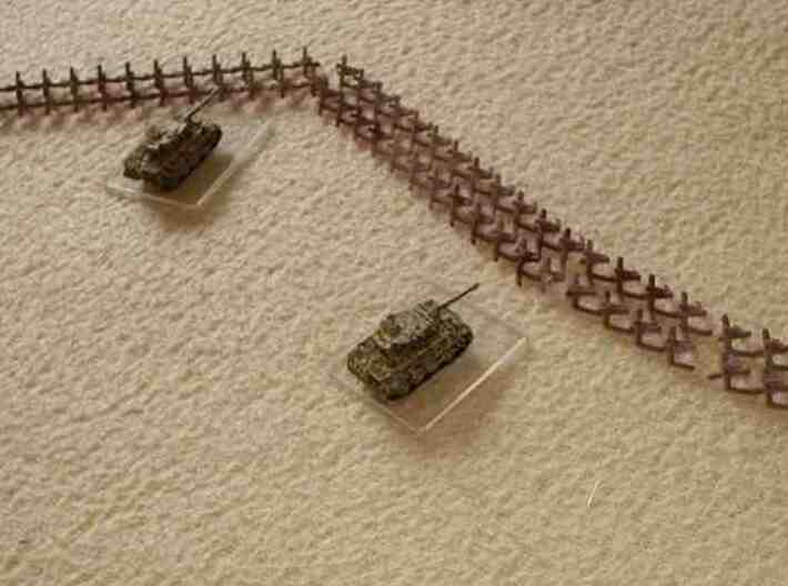 1/300 Hedgehog antitank obstacles x 72 3d printed Obstacle, painted and cut into strips.