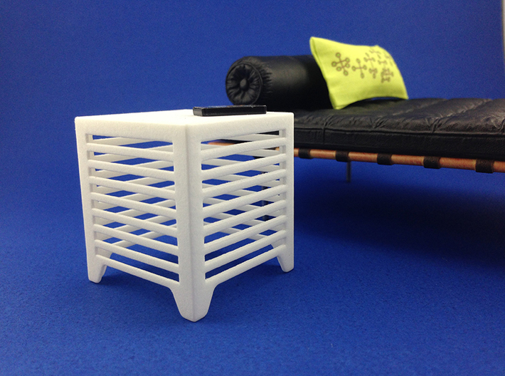 Slice End Table 1:12 scale 3d printed White Strong &amp; Flexible Polished