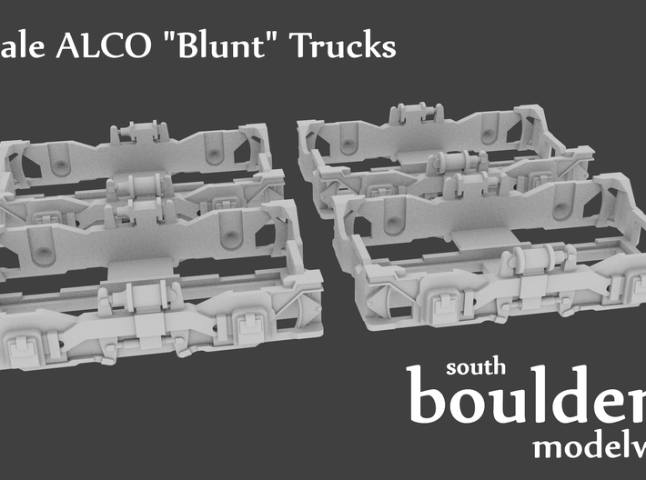 N-Scale ALCO "Blunt" Trucks 3d printed 