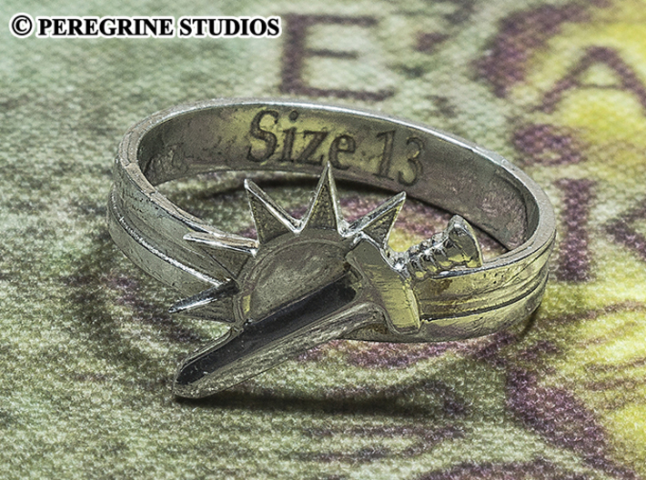Ring - Argent Dawn Signet (Size 13) 3d printed Premium Silver