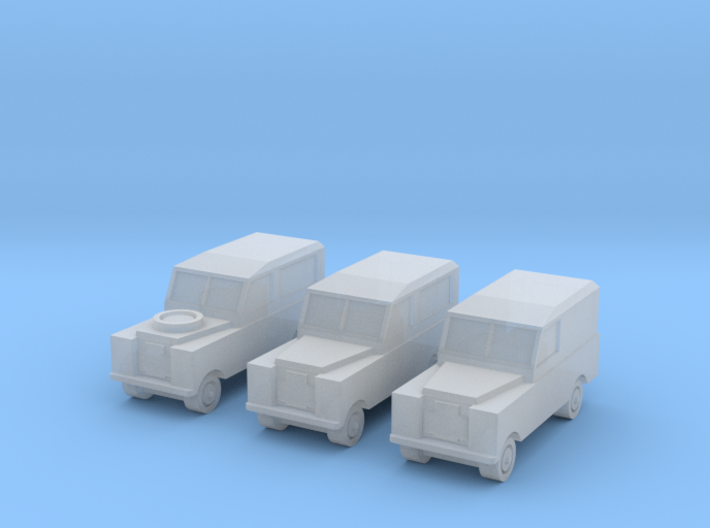 1:450 Land Rover Series 2a, Set of 3, for T gauge 3d printed Land Rover series 2 x 3