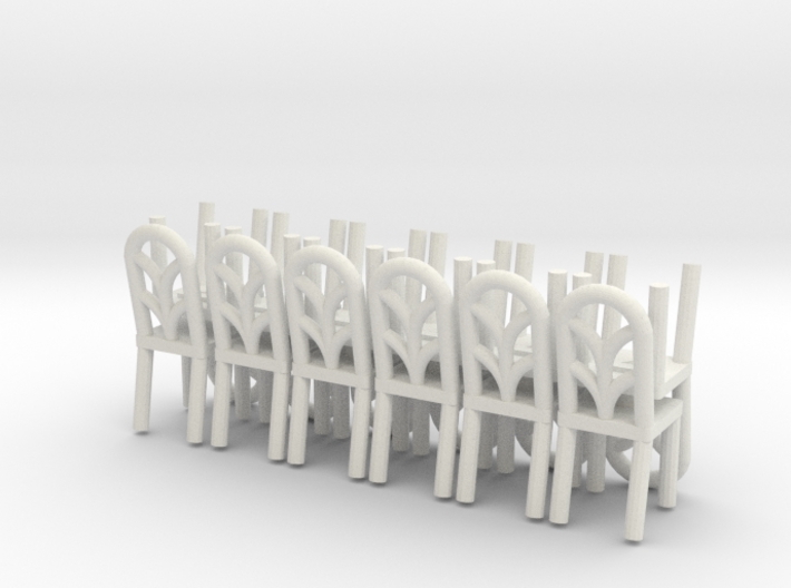 HO Scale Cafe Chair style 2 X12 3d printed