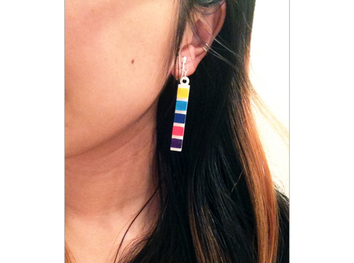 pH Litmus Paper Earrings 3d printed 