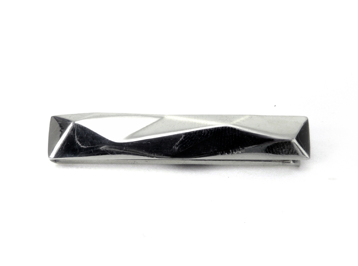 Origami Tie Clip 3d printed Premium Silver