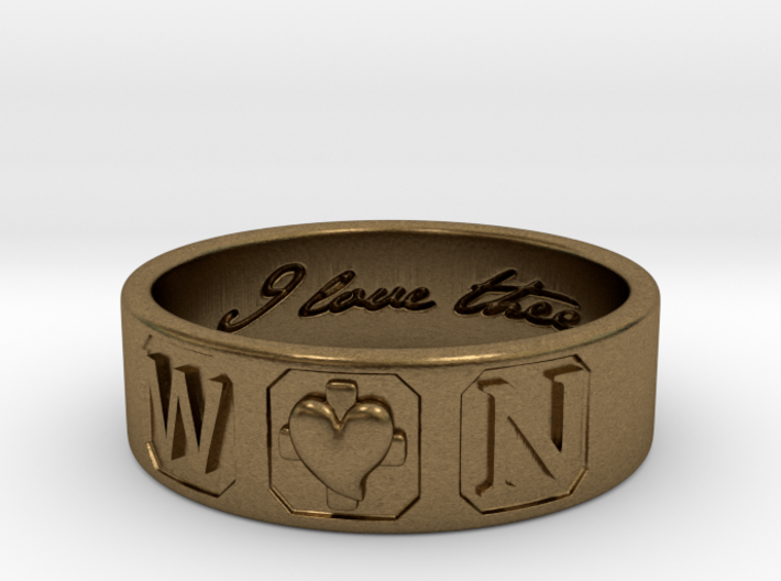 W and N Ring Size 6 3d printed