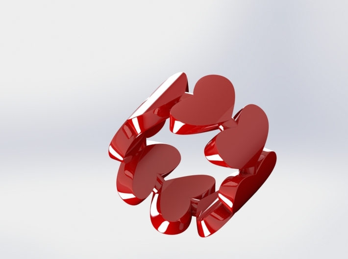Hearts Ring 3d printed