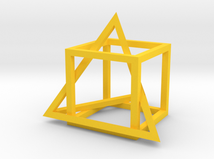 Tetrahedron in captivity of cube 3d printed