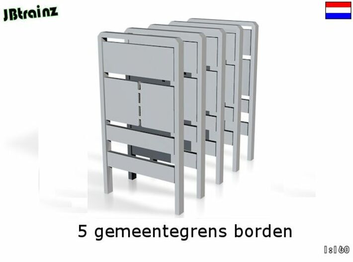 5 gemeentegrens borden (1:160) 3d printed