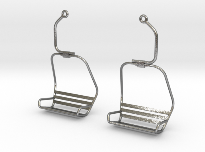 Ski Lift Chair Ear Rings 3d printed