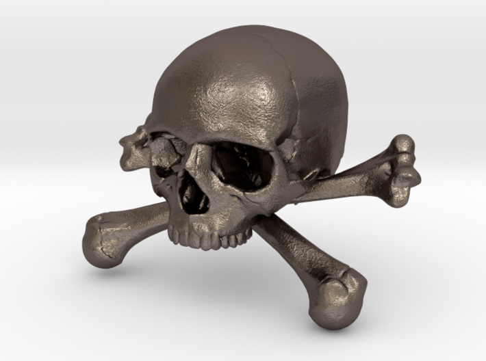 58mm 2.28in Skull &amp; Bones Skull Crane Schädel 3d printed