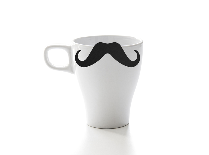 Mug &amp; glass accessories Mustache 4 3d printed