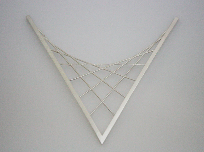 Parabolic Suspension Statement Necklace - Metal 3d printed 