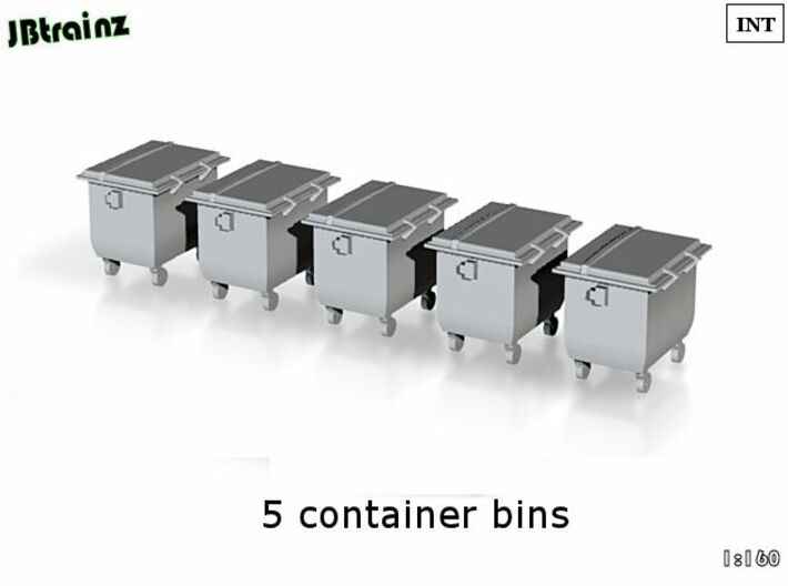 5 Container Bins (1:160) 3d printed