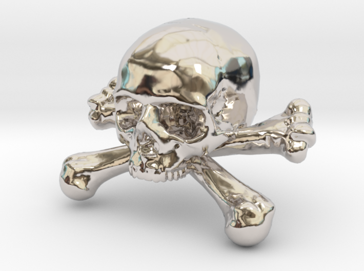 12mm .47in Skull &amp; Bones for earring 3d printed