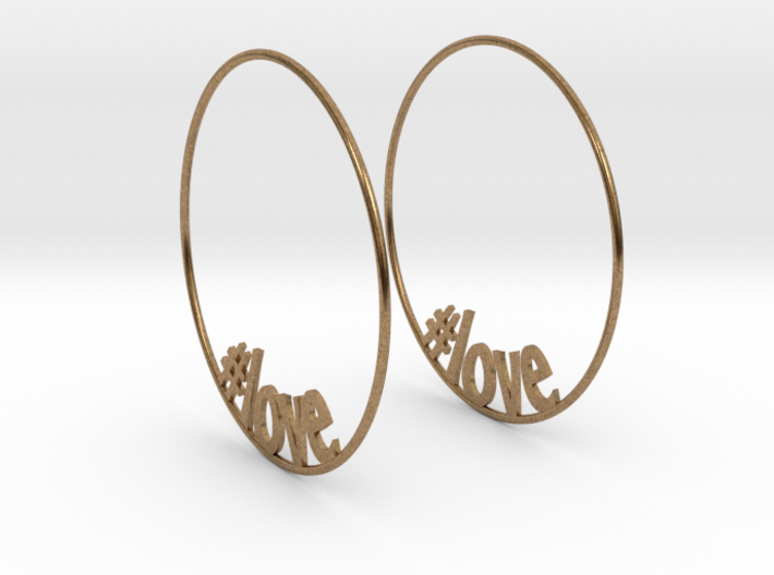 Hashtag Love Hoop Earrings 60mm 3d printed