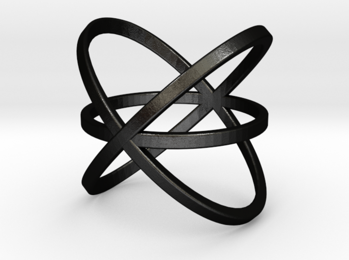 atom ring - size 7 - steel 3d printed 