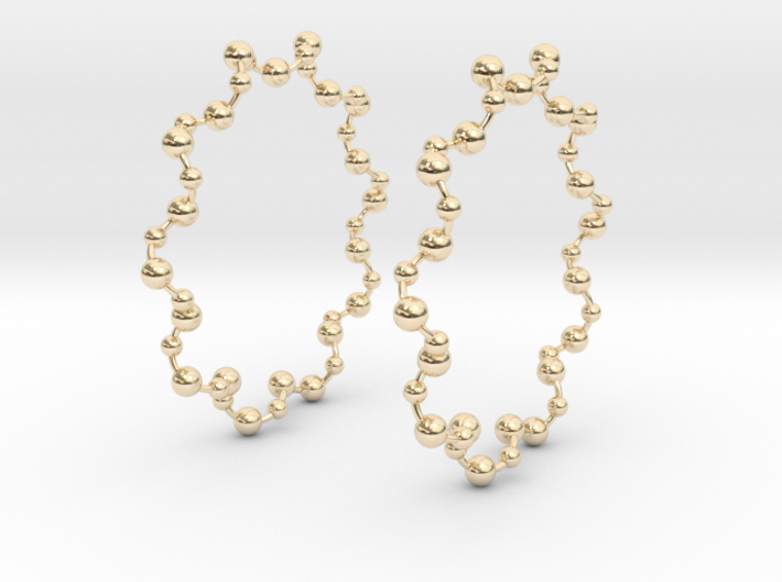 Molecule Big Hoop Earrings 60mm 3d printed