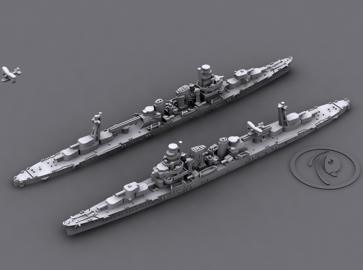 1/1800 IJN CA Kako[1935] 3d printed 3D software render, aircraft not included