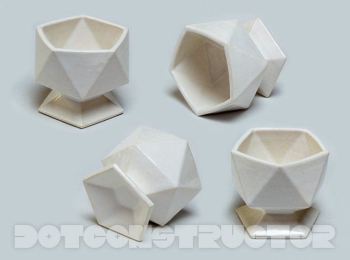 Icosahedral Cup 3d printed 4 Views