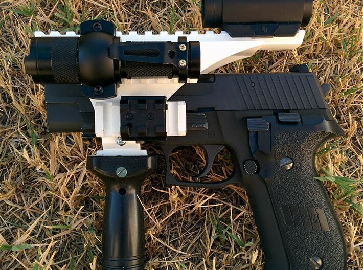 Pistol Hex-Rail 3d printed 