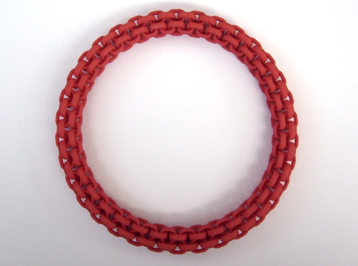 Scoobie Bracelet (New) 3d printed Top view in Red Strong and Flexible