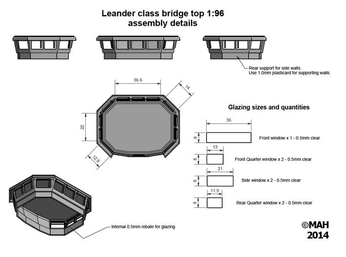 Leander Bridge top 1/96 3d printed